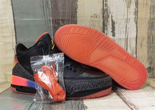Men's Running weapon Air Jordan 3 Black/Orange Shoes 117
